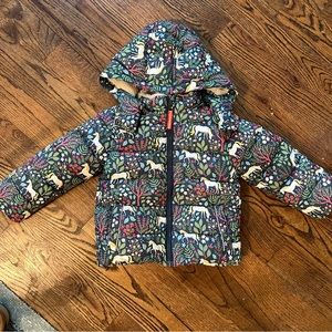 Mini Boden insulated winter coat with detachable hood